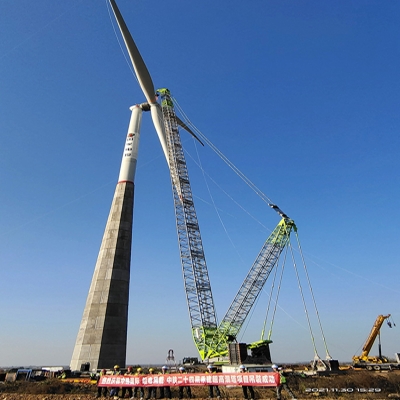 中机国际首台！140m超高混塔风机吊装成功